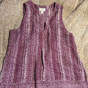 LOFT Sleeveless Blouse with Ribbed Texture